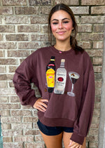 QOS Brown Espresso Martini Sweatshirt • Brown