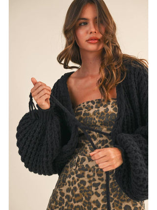 Front Tied Bolero Cardigan