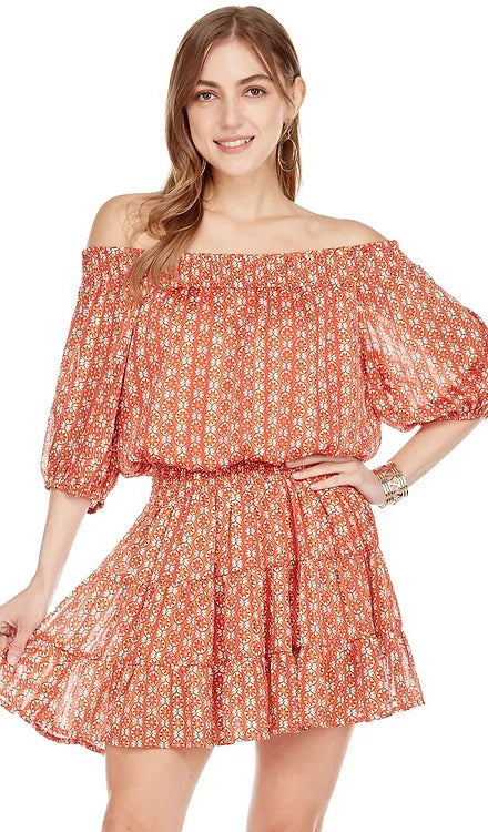 Off Shoulder Tiered Dress • Red Meadows