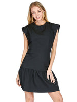 Karen Fit Flutter Hem Dress • Black