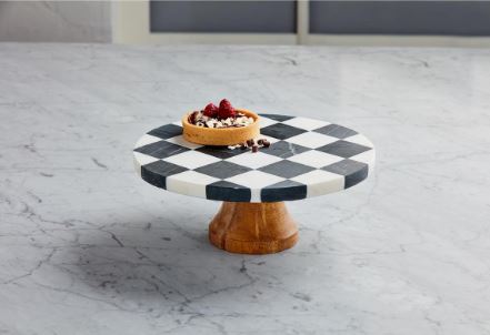 Checkered Marble Pedestal