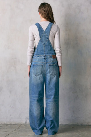Ira Relaxed Fit Dad Overalls • Medium Dark Wash