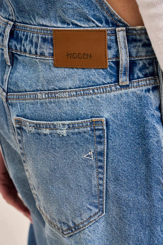 Ira Relaxed Fit Dad Overalls • Medium Dark Wash