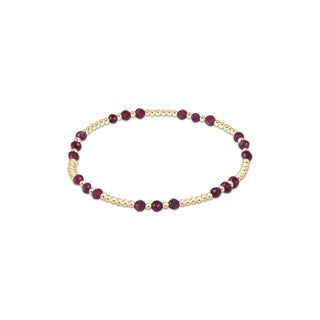 Gemstone Gold Joy Pattern 3mm Bead Bracelet • Ruby