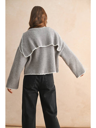 Maisy Stitched Cardigan • Gray
