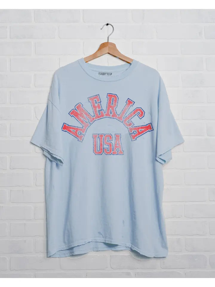 4th of July Arched Tee • Lt. Blue