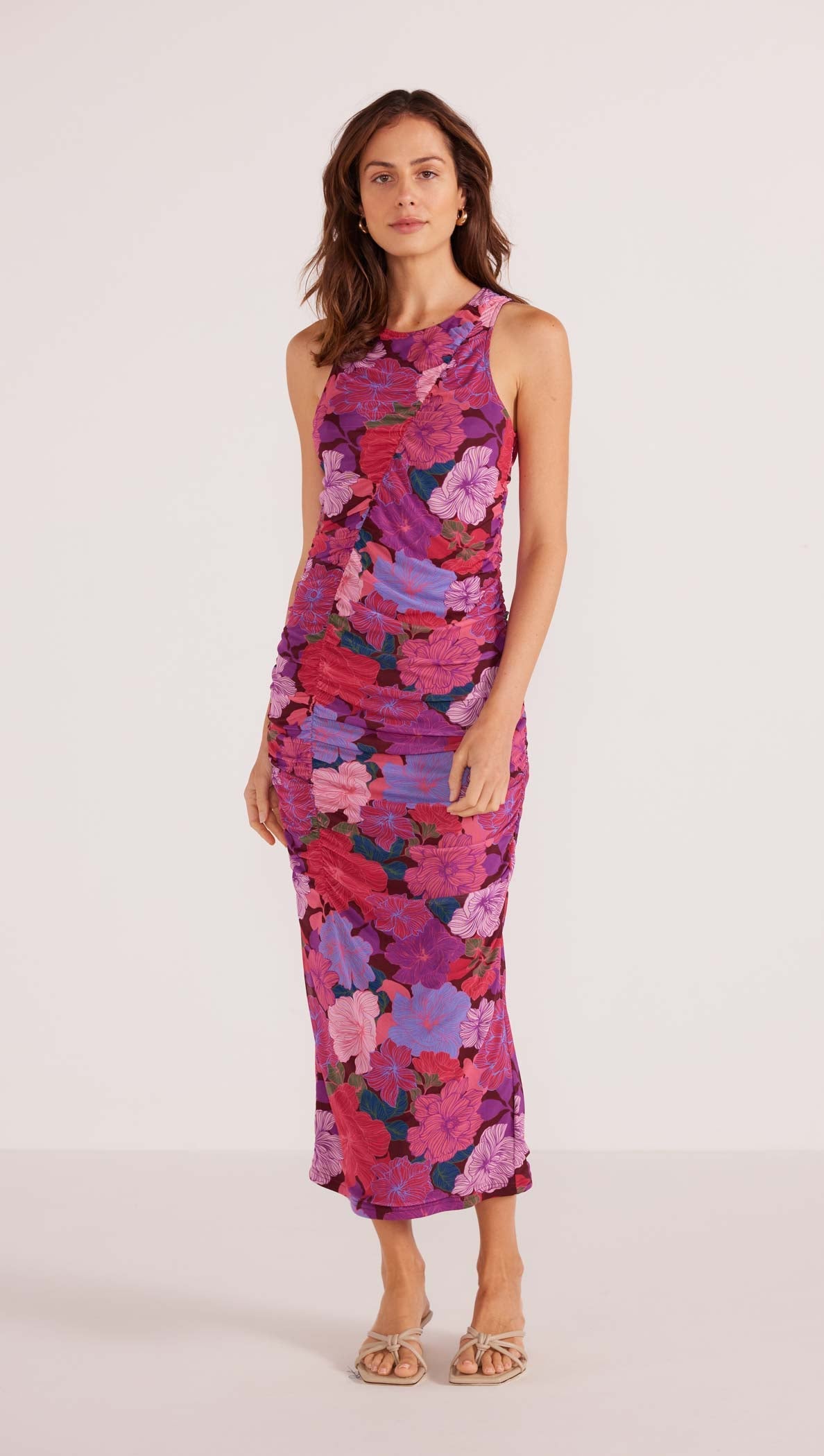 Lexie Mesh Midi Dress • Floral Bloom