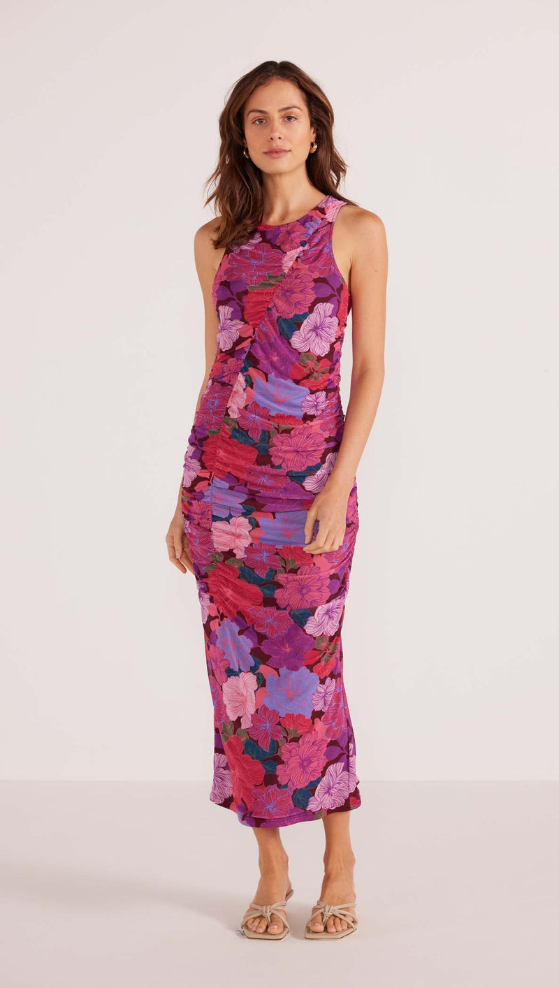 Lexie Mesh Midi Dress • Floral Bloom