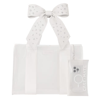 Ivory Pearl Bow Jelly Tote Bag