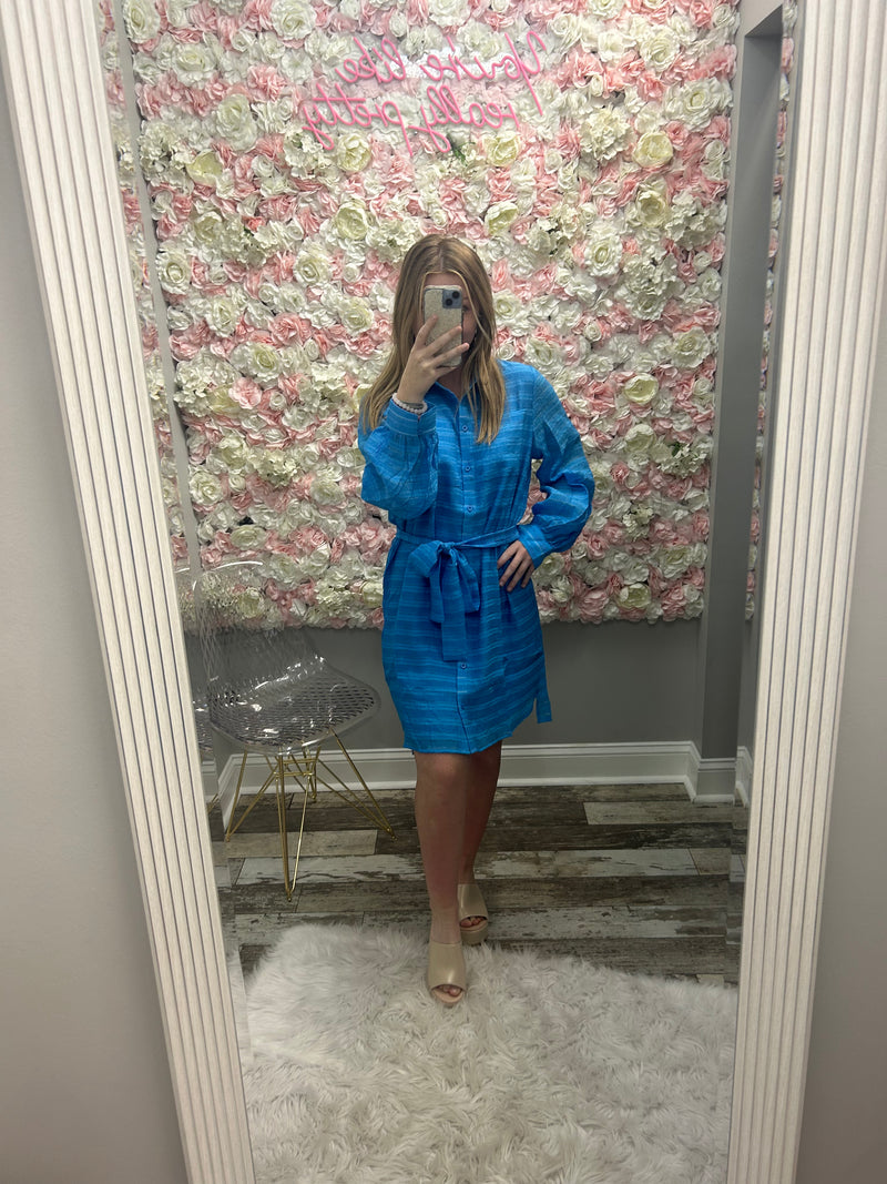 Pocket Shirt Dress • Turquoise