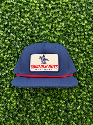 Good Ole Boys Rider Patch Hat • Navy + Red Rope