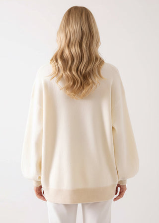 Cuddly Dog Graphic Intarsia Sweater • Ivory