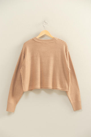 Sandra Cropped Sweater • Dark Taupe