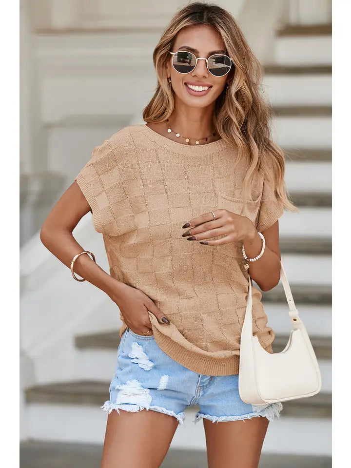 Textured Knit Top • Taupe
