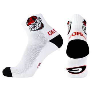 Georgia Bulldogs White Quarter Socks