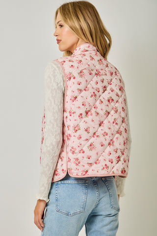 Madison Floral Quilted Vest • Rose