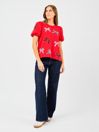 Tina Bows Top • Red/Black