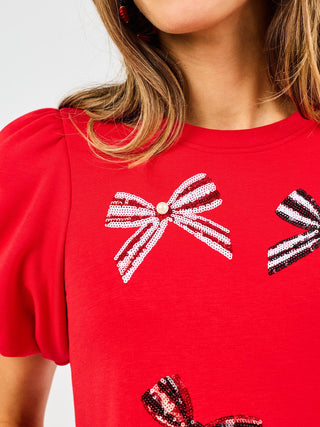 Tina Bows Top • Red/Black