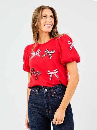 Tina Bows Top • Red/Black