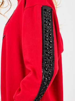 Sarah Game Day Sweatshirt • Red/Black