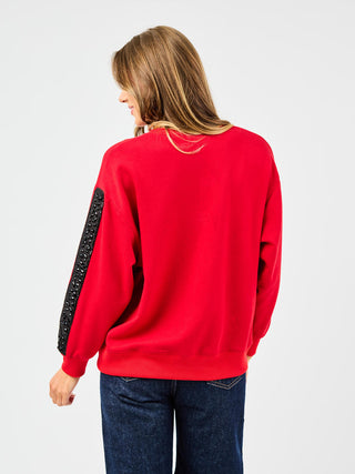 Sarah Game Day Sweatshirt • Red/Black