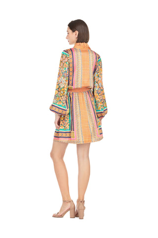Kassidy Cinched Waist Dress • Scarf Print