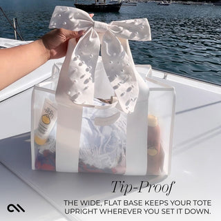 Ivory Pearl Bow Jelly Tote Bag