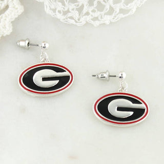 Georgia Enamel Logo Stud Earrings