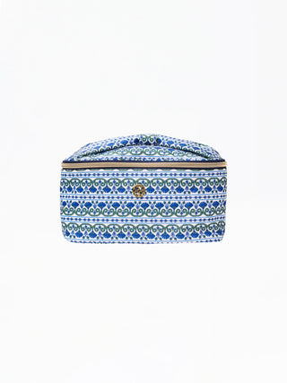 Kiss and Makeup Bag • Floral Foulard Navy