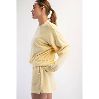 Lesli Mineral Washed French Terry Short Set • Sweet Corn
