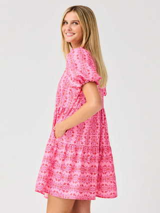 heirloom mini dress Heirloom Heart Mini Dress - Blue and White