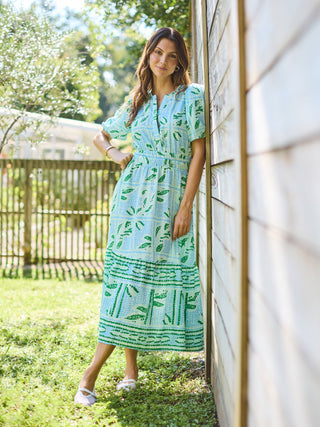 Tracey Dress • Trellis Tiles Blue