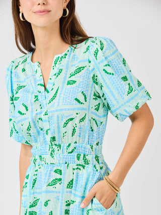 Tracey Dress • Trellis Tiles Blue