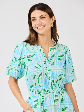 Tracey Dress • Trellis Tiles Blue