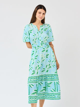 Tracey Dress • Trellis Tiles Blue