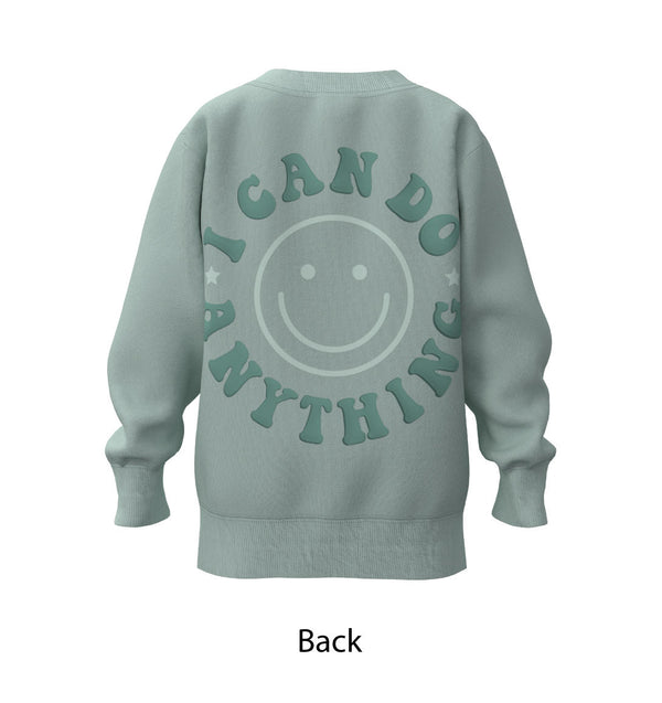 Youth Girls Puff Print Sweatshirt • Cool Mint