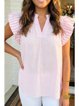 Maya Striped Blouse • Pink