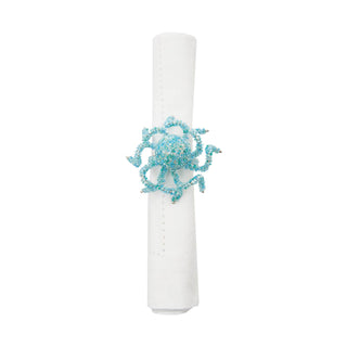 Beaded Aqua Octopus Napkin Ring