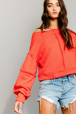 Beckett Cropped Sweatshirt • Red