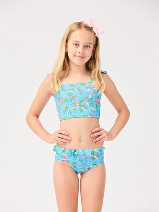 Aubrey Mini Kids Two Piece Swimsuit • Tiki Tropics Multi
