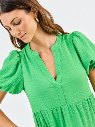 Kinsley Midi Dress • Green Seersucker