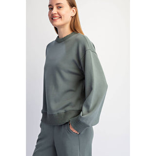 Modal Scuba Luxe Crew Neck • Sage Leaf