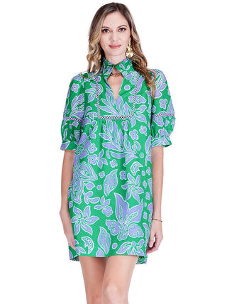 green petal dress LEO LIN - Aliza Long Sleeve Petal Mini Dress