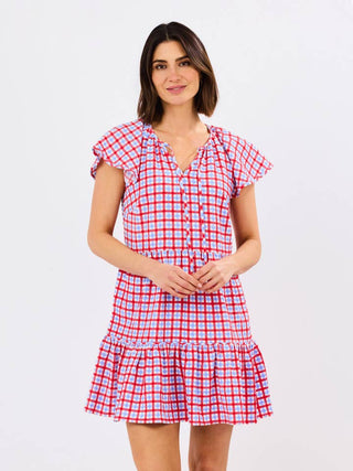 Lillian Dress • Gingham Red & Blue