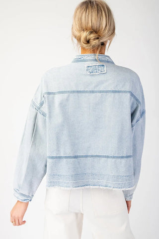 Ariel Mineral Washed Denim Top