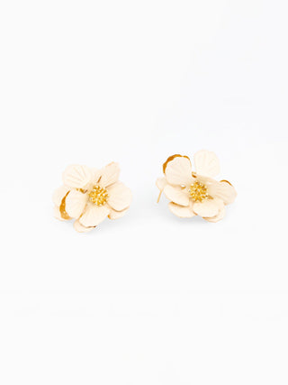 Bowie Flower Earrings • White
