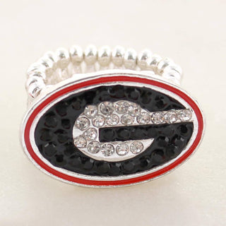 Georgia Crystal Logo Stretch Ring