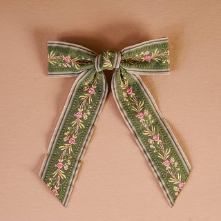 Cottage Crush Hair Bow - Olive