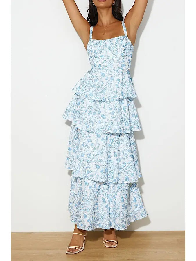 Myrtle Floral Dress • Light Blue