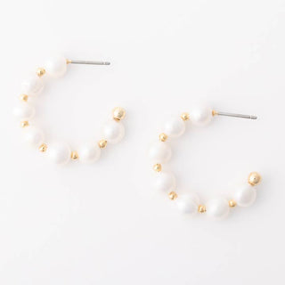Miley Earrings • Gold + Pearl